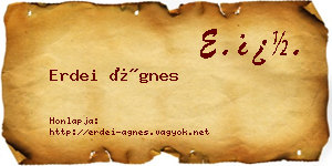 Erdei Ágnes névjegykártya